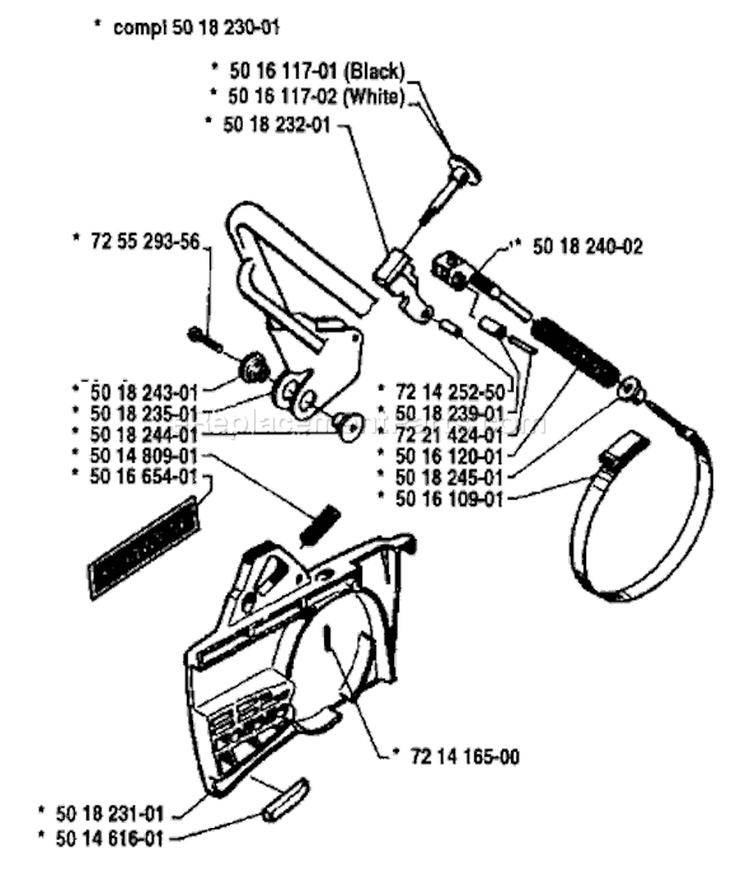 Page C Diagram and Parts List for 44 1980-04 Husqvarna Chainsaw