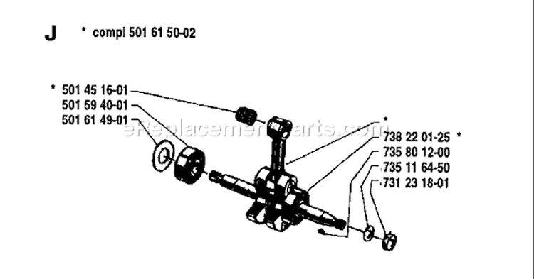 Page E Diagram and Parts List for 44 1981-02 Husqvarna Chainsaw