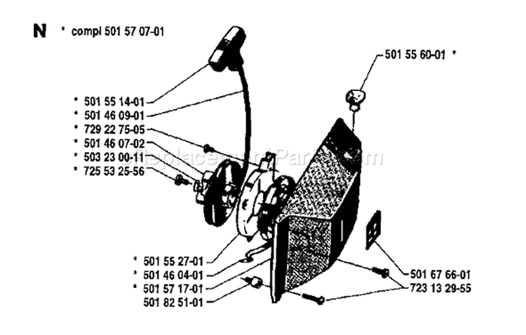 Page I Diagram and Parts List for 44 1981-02 Husqvarna Chainsaw