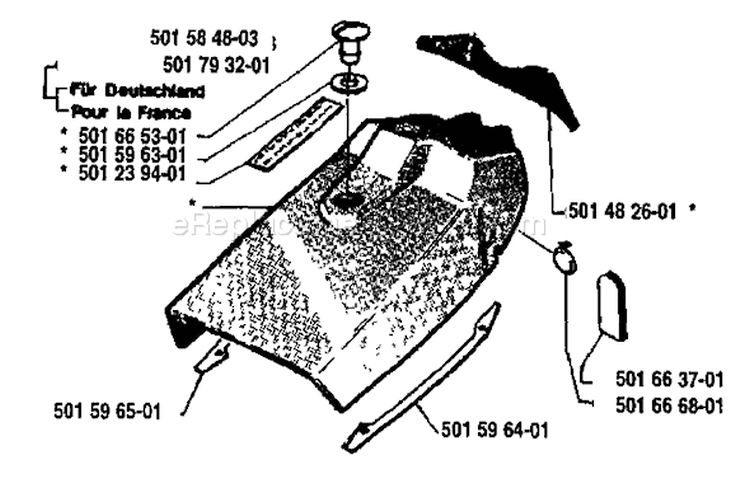 Page L Diagram and Parts List for 44 1983-03 Husqvarna Chainsaw