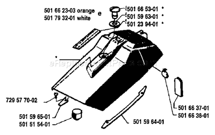 Page K Diagram and Parts List for 44 1984-01 Husqvarna Chainsaw