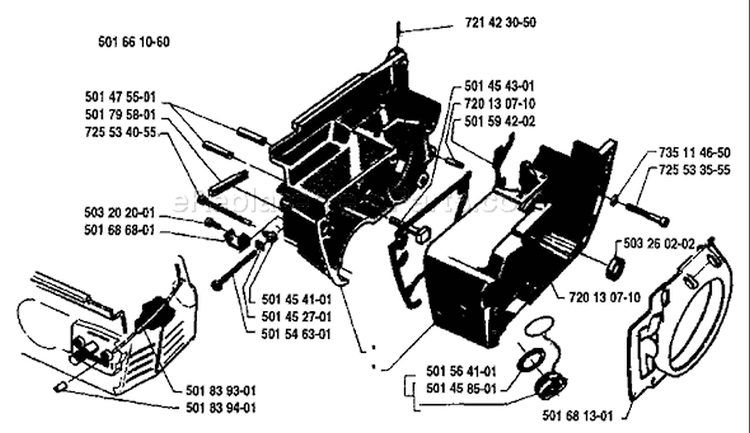 Page D Diagram and Parts List for 44 1984-01 Husqvarna Chainsaw