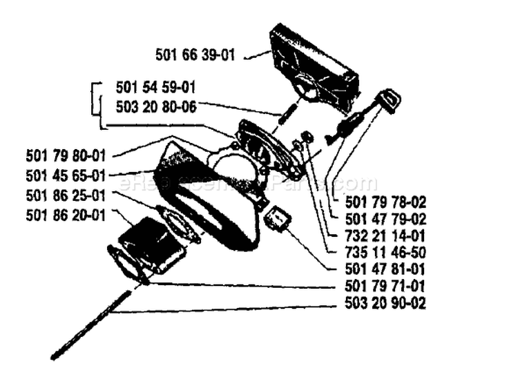 Page A Diagram and Parts List for 44 1985-05 Husqvarna Chainsaw