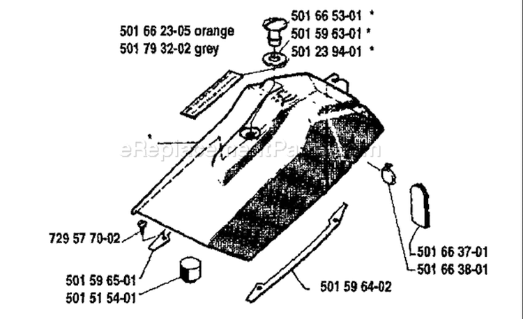 Page L Diagram and Parts List for 44 1985-05 Husqvarna Chainsaw
