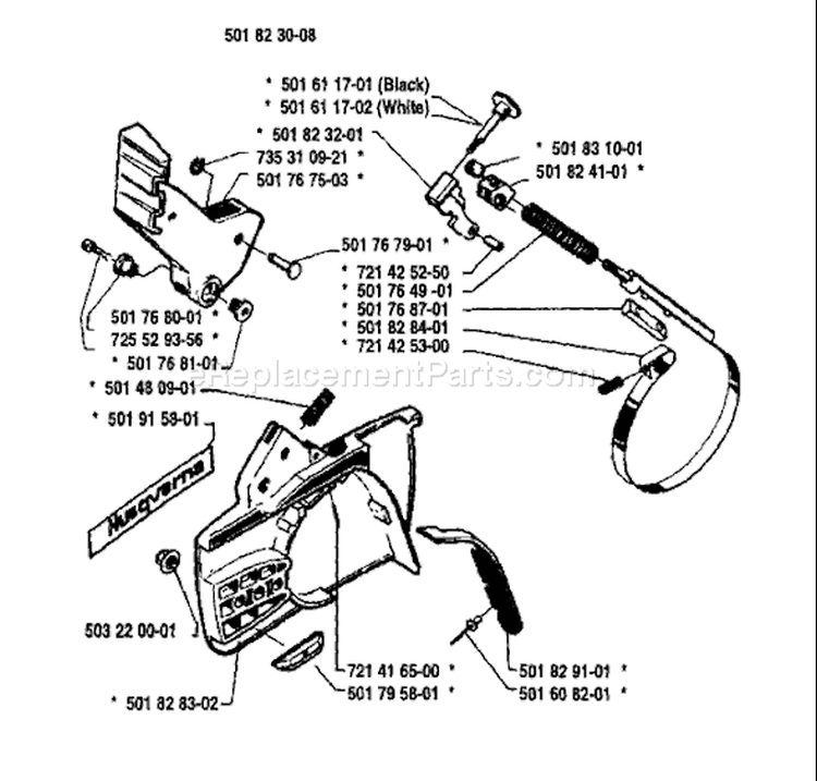 Page C Diagram and Parts List for 44 1985-05 Husqvarna Chainsaw