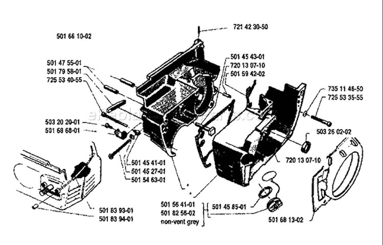 Page D Diagram and Parts List for 44 1985-05 Husqvarna Chainsaw