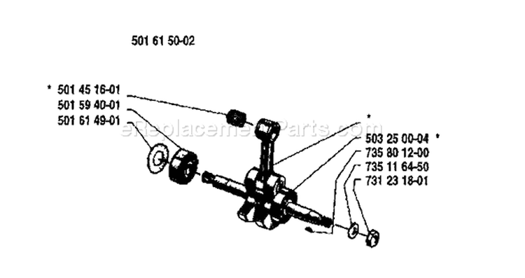 Page E Diagram and Parts List for 44 1985-05 Husqvarna Chainsaw