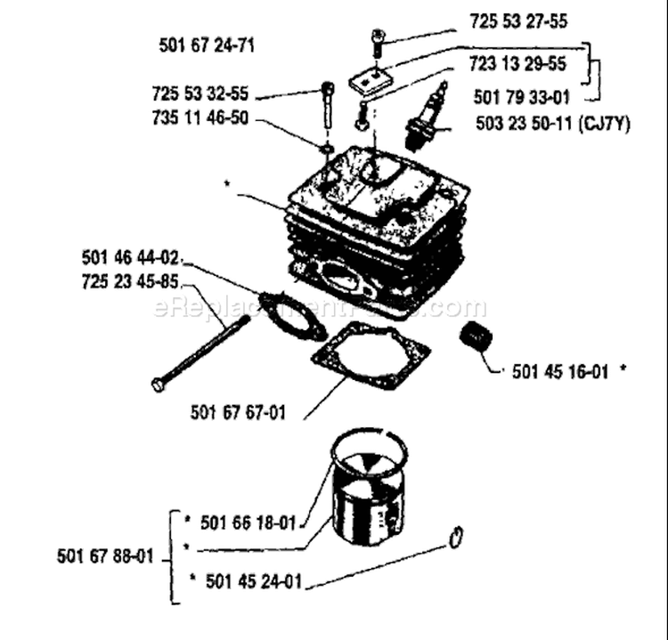 Page I Diagram and Parts List for 44 1985-05 Husqvarna Chainsaw