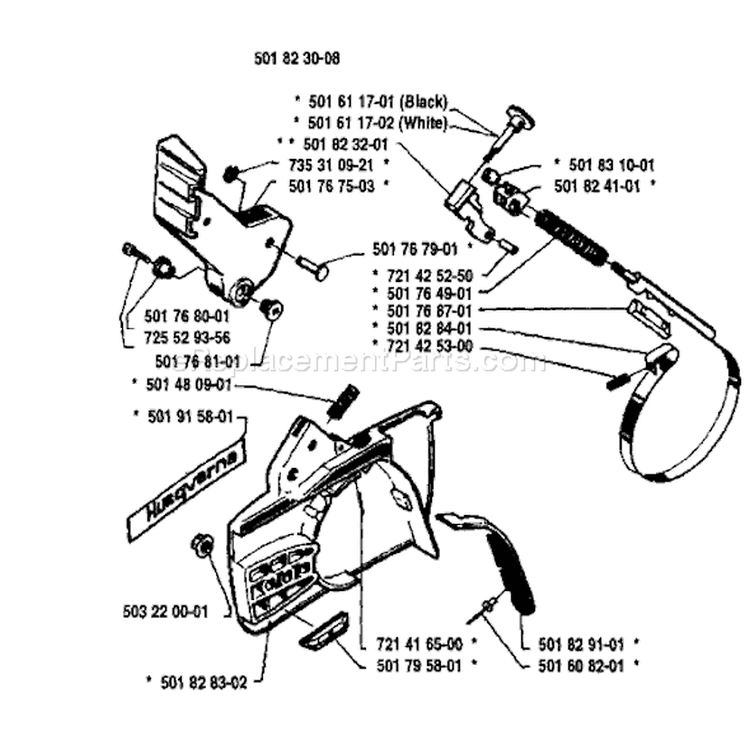 Page C Diagram and Parts List for 44 1985-11 Husqvarna Chainsaw