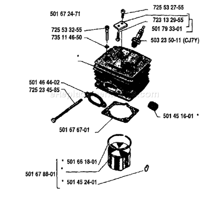 Page I Diagram and Parts List for 44 1985-11 Husqvarna Chainsaw