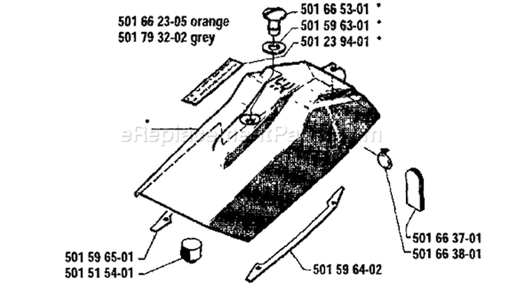 Page L Diagram and Parts List for 44 1986-05 Husqvarna Chainsaw