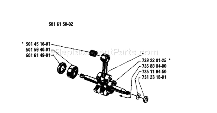 Page F Diagram and Parts List for 44 1986-05 Husqvarna Chainsaw