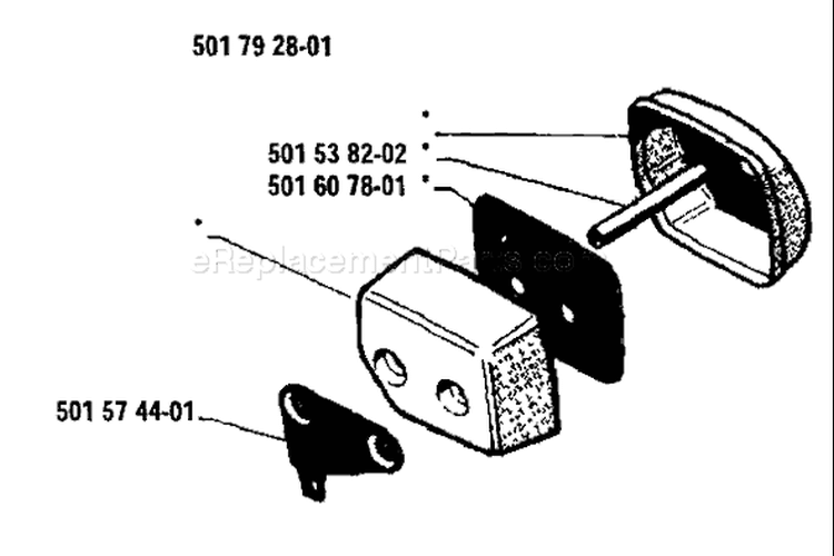 Page H Diagram and Parts List for 44 1986-05 Husqvarna Chainsaw