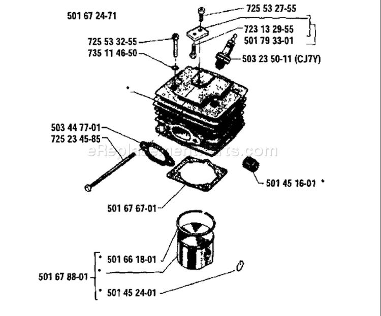 Page I Diagram and Parts List for 44 1986-05 Husqvarna Chainsaw
