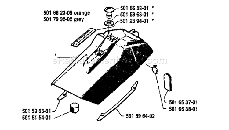 Page L Diagram and Parts List for 44 1987-01 Husqvarna Chainsaw
