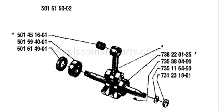 Page E Diagram and Parts List for 44 1987-01 Husqvarna Chainsaw