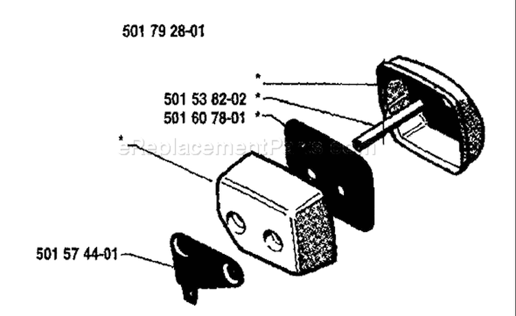 Page G Diagram and Parts List for 44 1987-01 Husqvarna Chainsaw