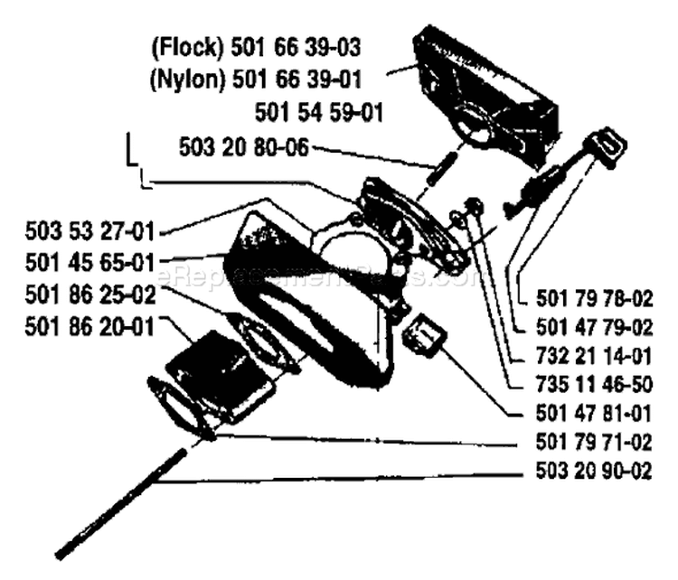 Page A Diagram and Parts List for 44 1988-08 Husqvarna Chainsaw