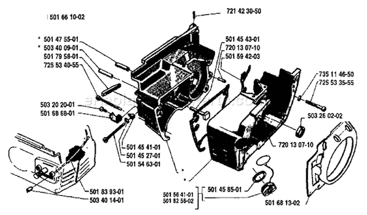 Page D Diagram and Parts List for 44 1988-08 Husqvarna Chainsaw