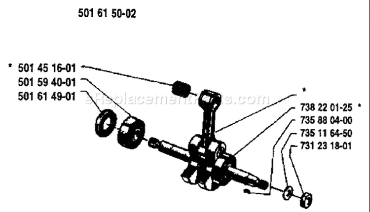 Page E Diagram and Parts List for 44 1988-08 Husqvarna Chainsaw