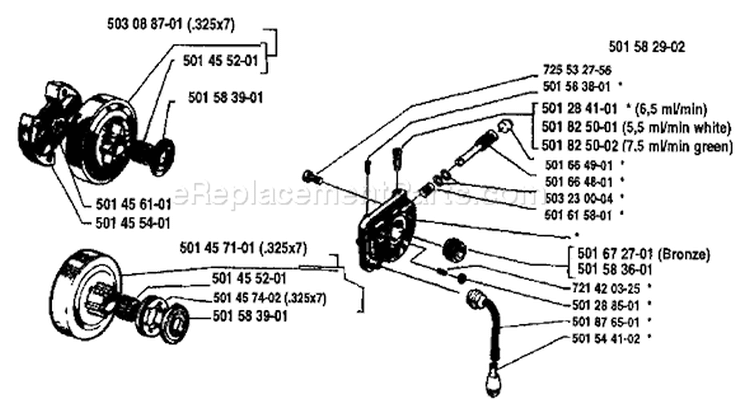 Page I Diagram and Parts List for 44 1988-08 Husqvarna Chainsaw