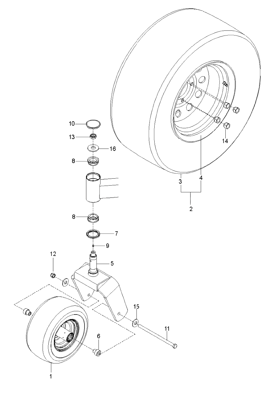 Wheels And Tires Diagram and Parts List for PZ29 (966558010-00)(2019-05) Husqvarna Lawn Mower