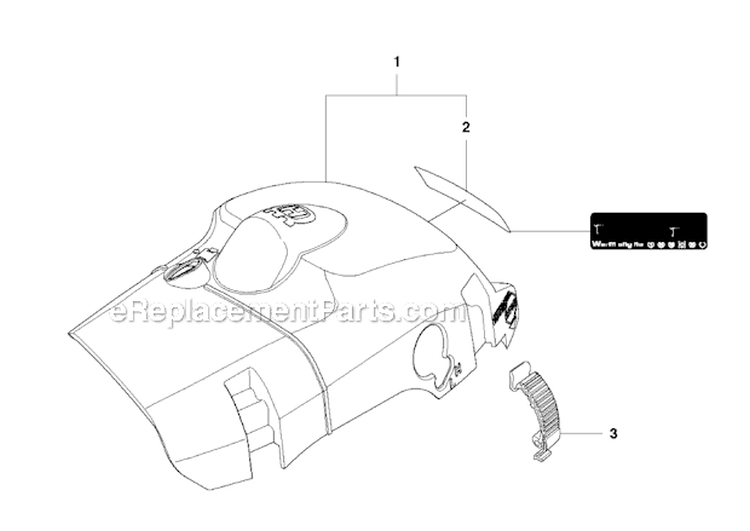 Cylinder Cover Diagram and Parts List for 450 2010-09 Husqvarna Chainsaw