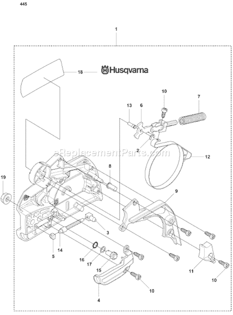 Page C Diagram and Parts List for 445 2007-03 Husqvarna Chainsaw