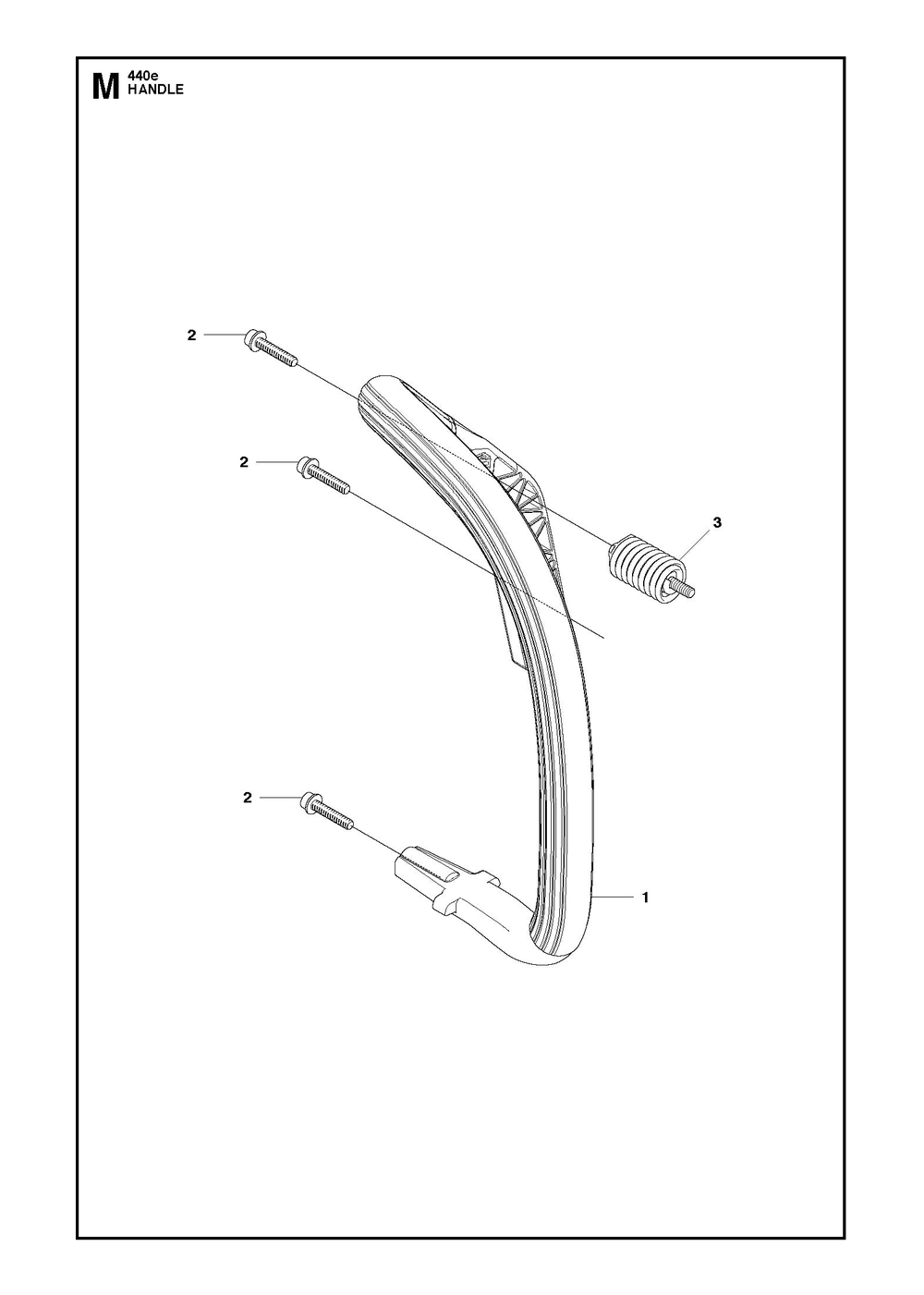Handle Diagram and Parts List for 440 e-series Husqvarna Chainsaw