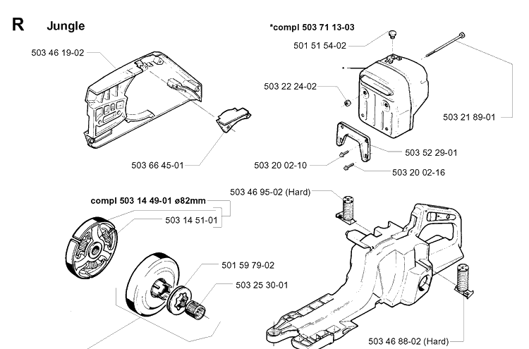 Accessories Diagram and Parts List for 394XP 19980900001-Current Husqvarna Chainsaw