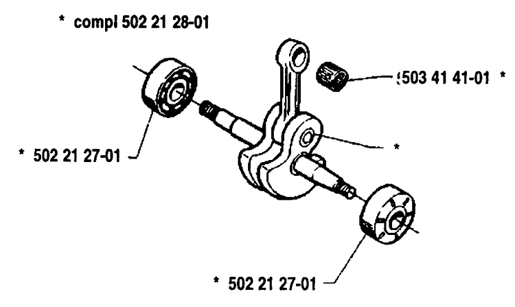 Crankshaft Diagram and Parts List for 235R 1992-12 Husqvarna Brush Cutter