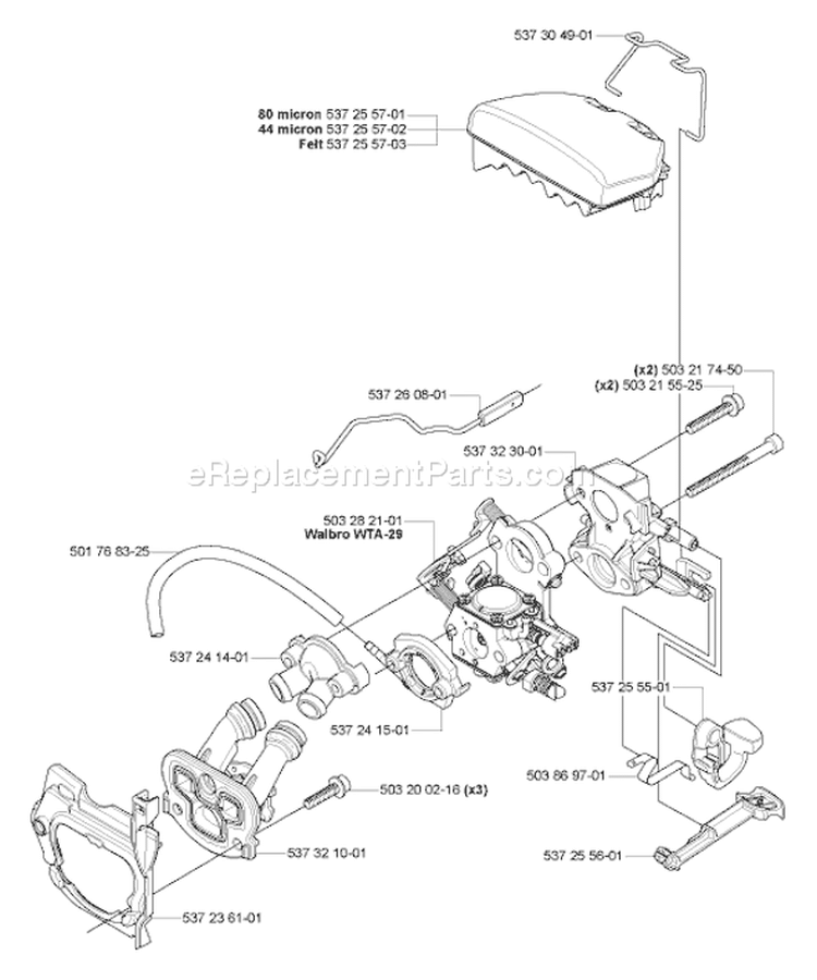 Page A Diagram and Parts List for 455 2005-01 Husqvarna Chainsaw