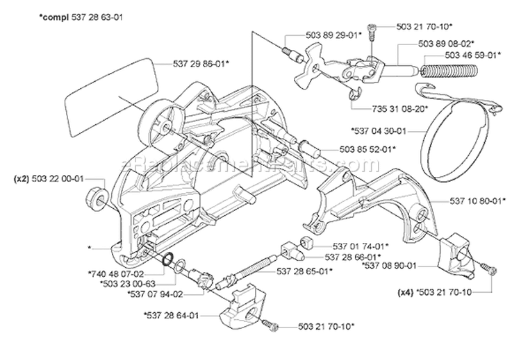 Page C Diagram and Parts List for 455 2005-01 Husqvarna Chainsaw