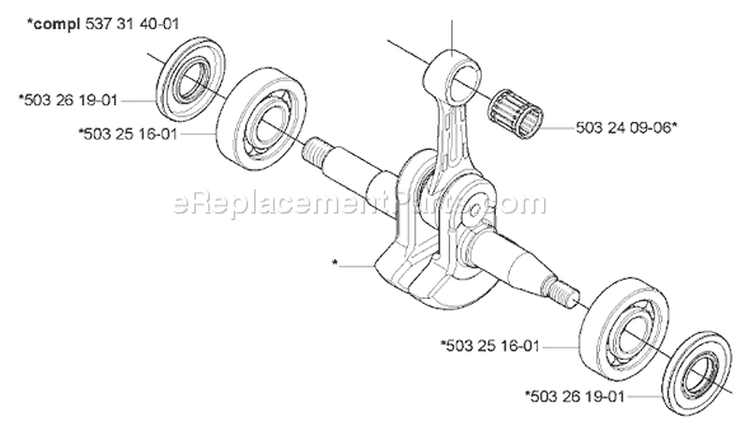 Page F Diagram and Parts List for 455 2005-01 Husqvarna Chainsaw
