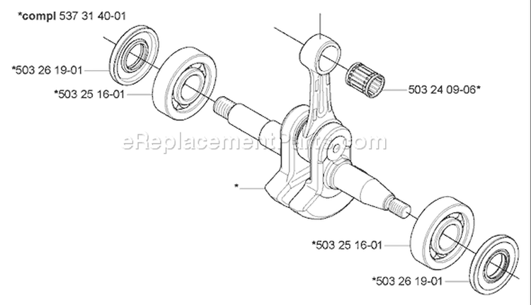 Page F Diagram and Parts List for 455 2005-03 Husqvarna Chainsaw