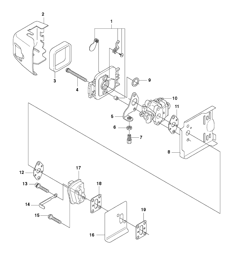 Housing Diagram and Parts List for 123HD65X 20070900001-20100600000 Husqvarna Hedge Trimmer