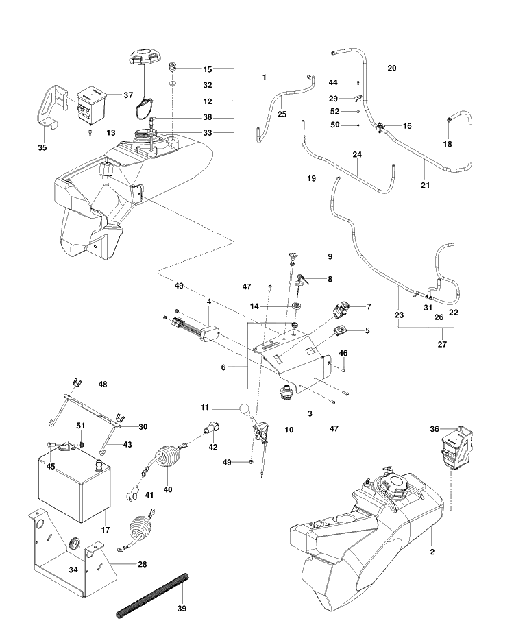 Ignition System Diagram and Parts List for P-ZT48CA (966663802)(2012-08) Husqvarna Lawn Mower