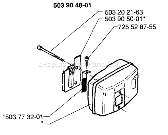 Page K Diagram and Parts List for 225H 1997-02 Husqvarna Trimmer