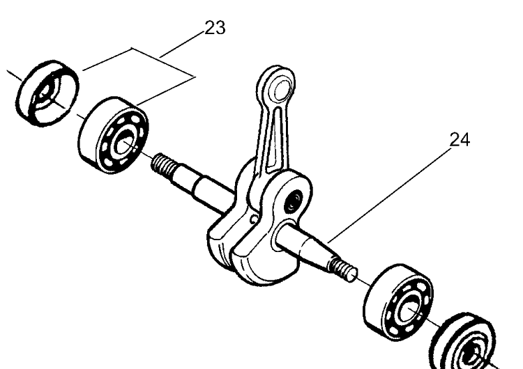 Crankshaft Diagram and Parts List for 136LE 2001-06 Husqvarna Chainsaw
