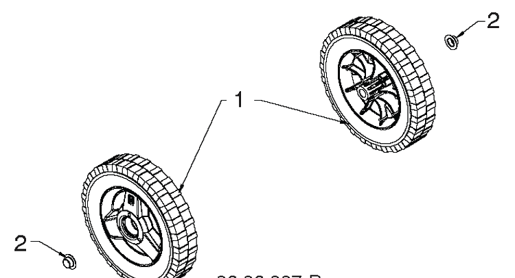 Wheels And Tires Diagram and Parts List for ST111 (96183000204)(2018-03) Husqvarna Snow Blower