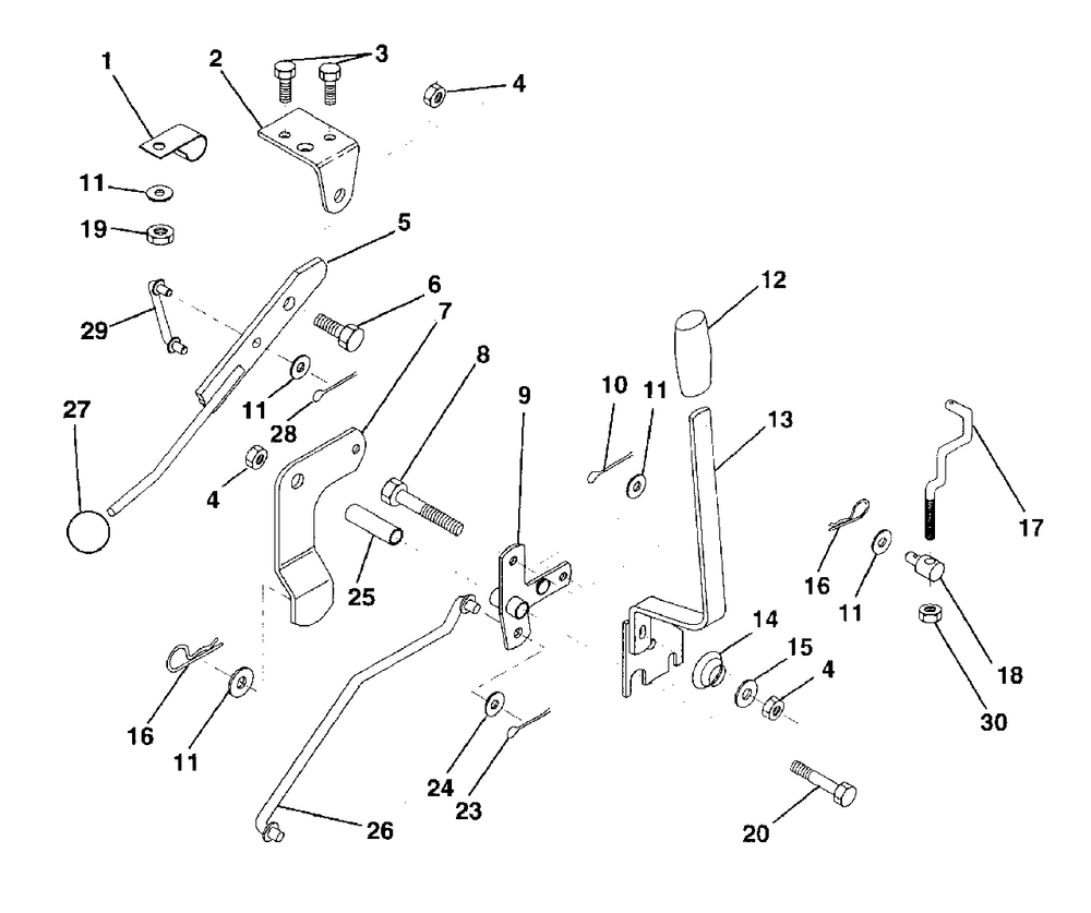 Mower Lift Lever Diagram and Parts List for LR120 (954000602-A)(1993-10) Husqvarna Lawn Tractor