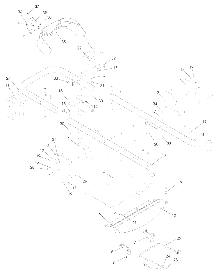 Chassis / Frame Diagram and Parts List for LSZ5424 (965880901)(2008-11) Husqvarna Lawn Mower