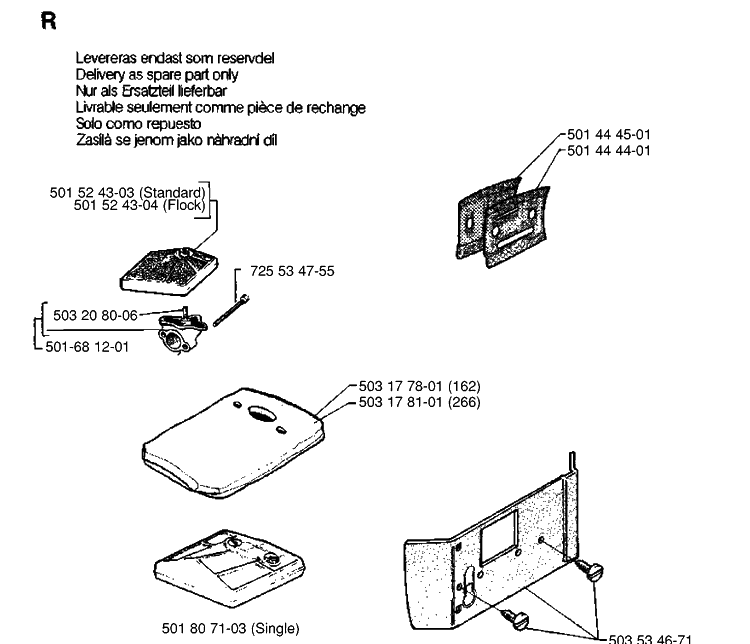 Accessories 2 Diagram and Parts List for 266  Husqvarna Chainsaw