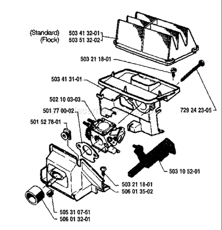 Page A Diagram and Parts List for 40 1987-01 Husqvarna Chainsaw