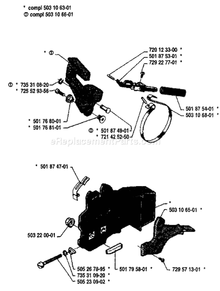 Page C Diagram and Parts List for 40 1987-01 Husqvarna Chainsaw