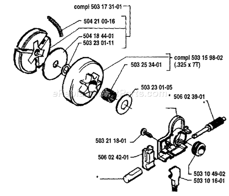 Page I Diagram and Parts List for 40 1987-01 Husqvarna Chainsaw