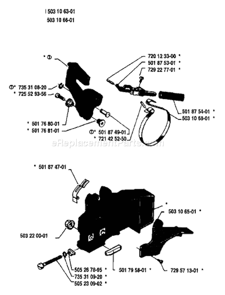 Page C Diagram and Parts List for 45 1988-02 Husqvarna Chainsaw
