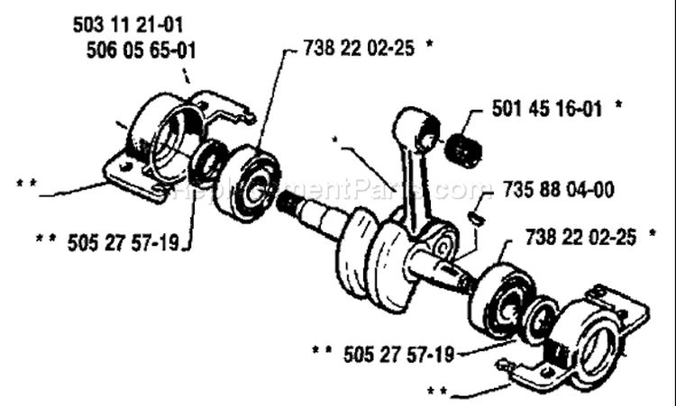 Page D Diagram and Parts List for 45 1988-05 Husqvarna Chainsaw