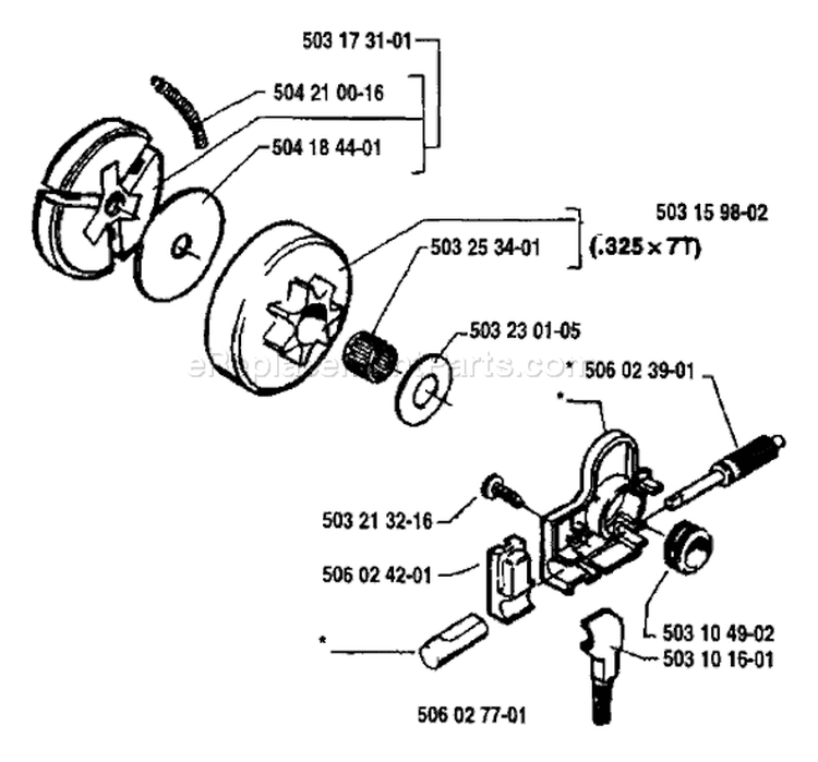 Page I Diagram and Parts List for 45 1988-05 Husqvarna Chainsaw