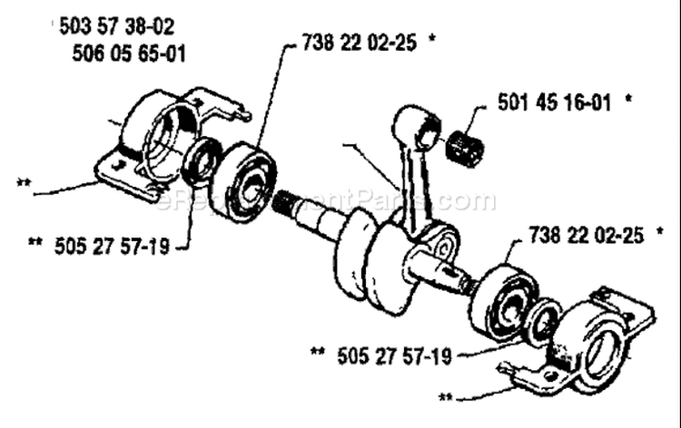 Page D Diagram and Parts List for 45 1989-06 Husqvarna Chainsaw